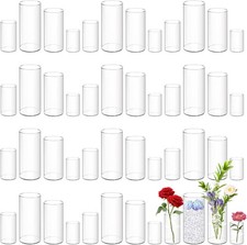 Cylinder Vases Clear Acrylic 48 Pack Wedding Decor