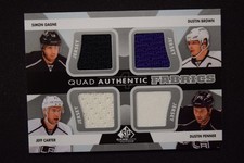 Brown Gagne Carter Penner 2012-13 SP Game Used Authentic Fabrics Quad Jerseys
