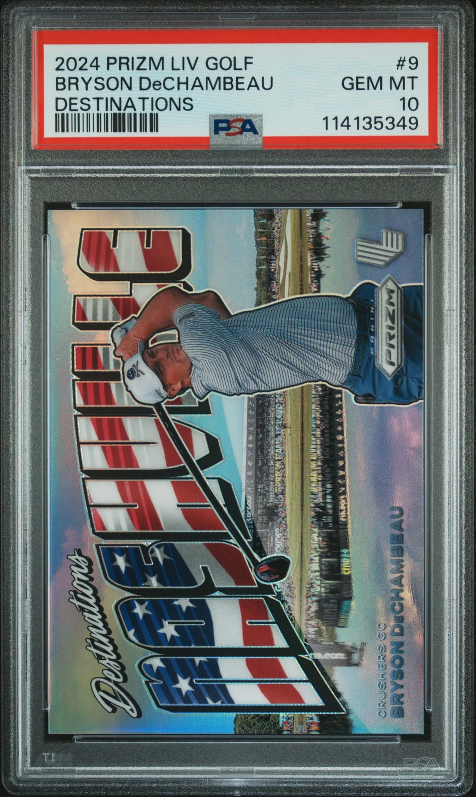 2024 Panini Prizm LIV Golf Destinations Bryson Dechambeau #9 PSA 10