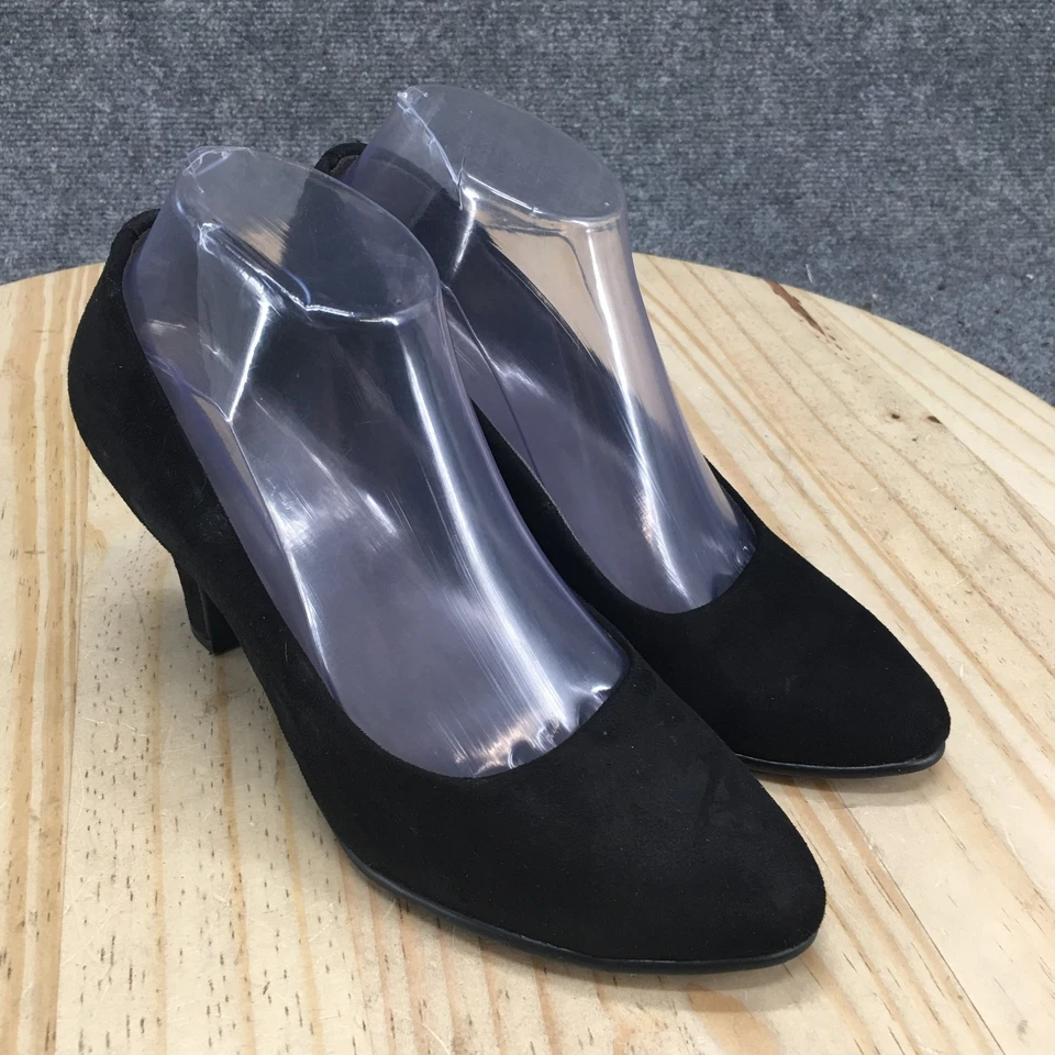 Aerosoles Heels Womens 8 M Tapestry Casual Slip On Kitten Pumps Black Fabric - Image 3 of 4