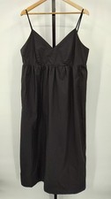 Quince 100% Organic Cotton Sleeveless Maxi Dress Black Basic Sleeved L