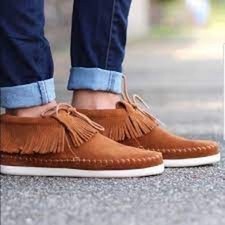 NEW Minnetonka  6  Women's Suede Fringe Venice Moc Bootie Flats