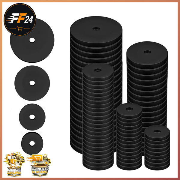 Gummi Unterlegscheiben Sortiment 100 StüCk Flache Dichtungen 20-40Mm Schwarz-image