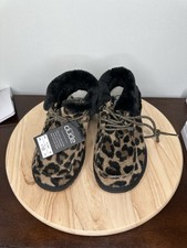 Hey Dude Britt Leo Nut Ankle Bootie Leopard Print Slip On Shoes Women's Sz 8 NEW