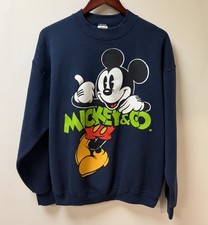 Vintage 90s Mickey Mouse Sweatshirt XL Navy Blue Mickey  Co Made In USA Disney