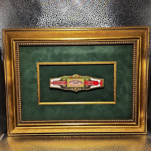 Garcia & Bros Havana Cigars Band Framed Display Tampa Florida 14"x11.5"