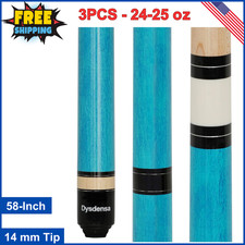 Heavy Jump Break Cue Stick, 3-PCS 14mm Crystal Tip 24-25 oz, Canadian Maple Wood