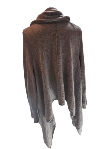 Arlotta Damen Pullover klein grau reines Kaschmir Schalkragen offene Strickjacke - Bild 6 von 7