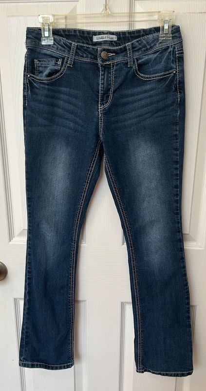 Wishful Park Girls Blue Jeans with Adjustable Waist - size 14