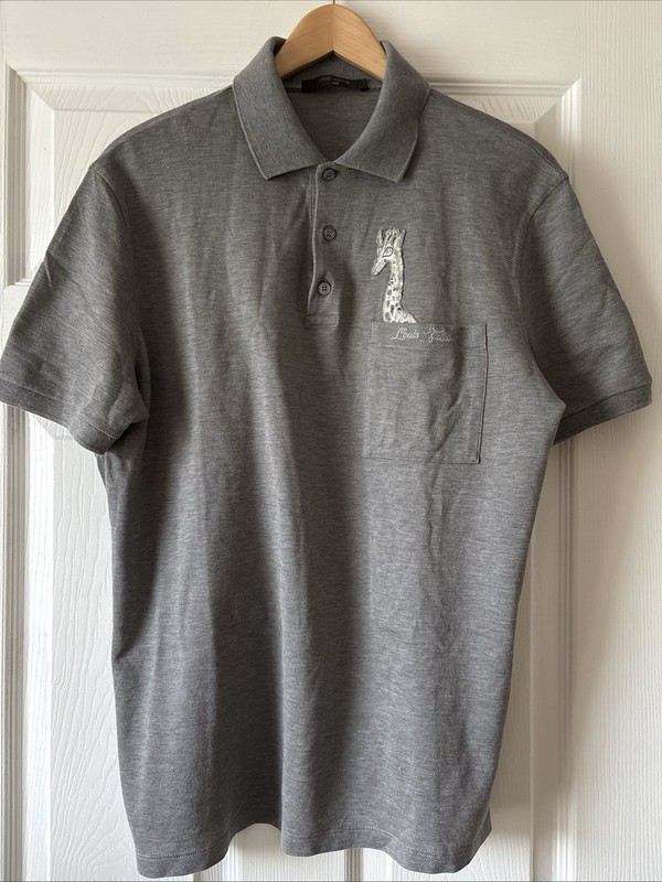 Louis Vuitton Giraffe Men's Polo Shirt Made In Italy 100% Cotton (M)