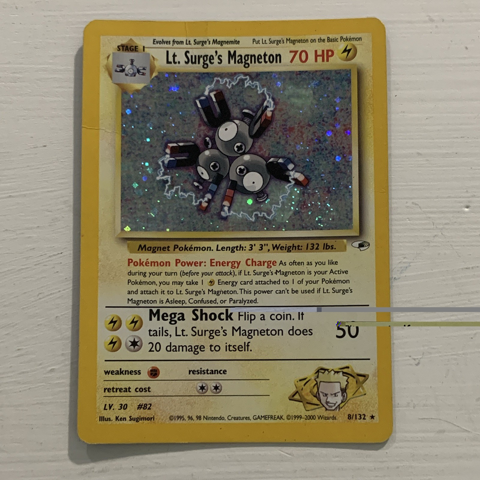 Pokémon TCG Lt. Surge's Magneton Gym Heroes Holo Rare 8/132 Unlimited DMG