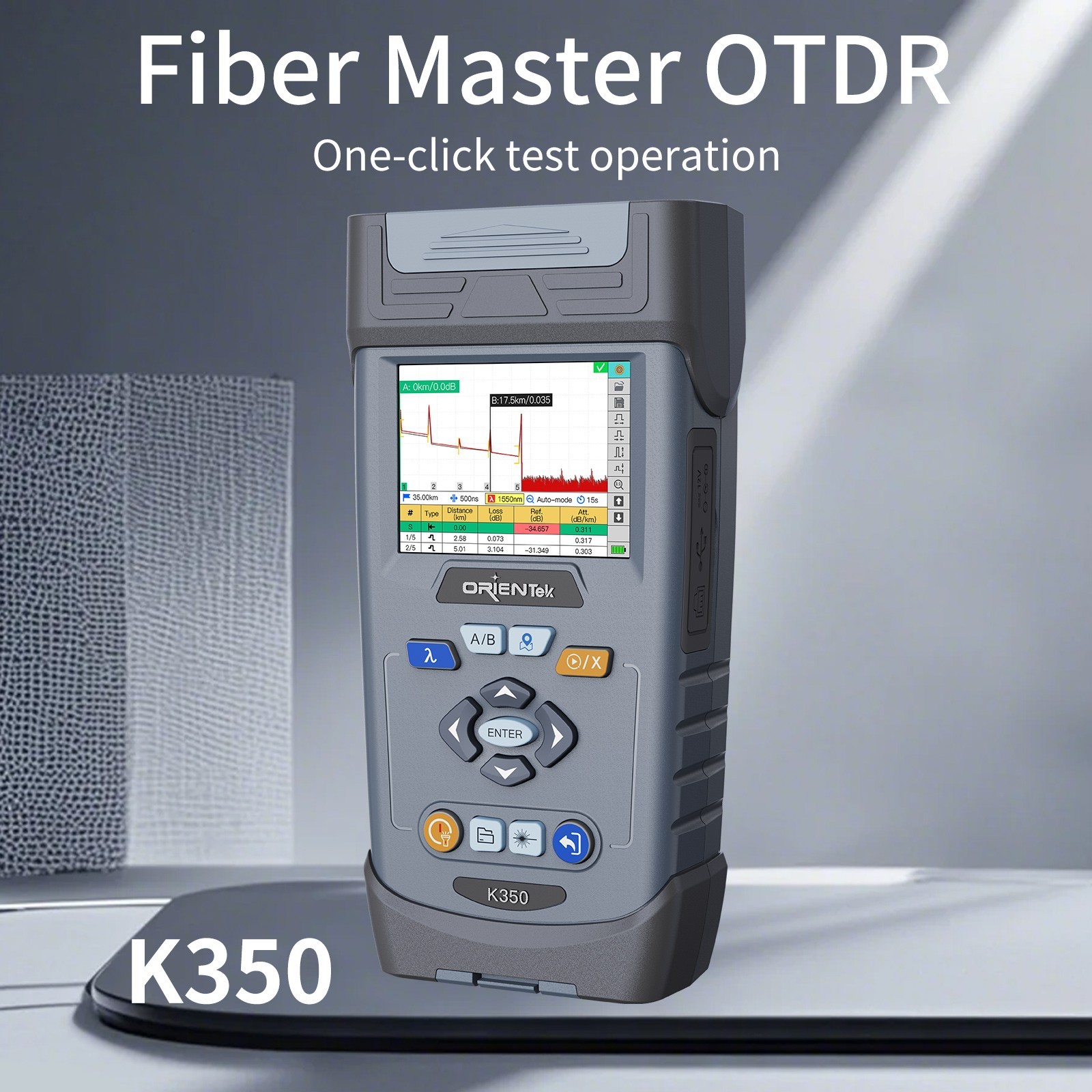 Orientek T49 Fusion Splicer K350 OTDR Fiber Optic Tester SM PON 32/30
