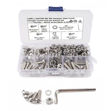 130 Pcs Hex Socket Head Cap Screws Nuts - Stainless Steel- M6 304 Screws