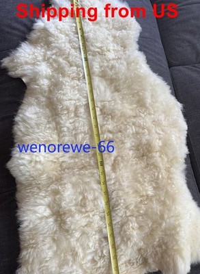 IN US!!! 100% Genuine Sheepskin Fluffy Fur Rug Windward Natural Soft Mat 24''*39''