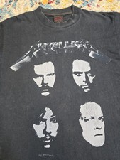 Vintage 1991 Metallica Black Album Metal Tour Dates Graphic T-Shirt Size S/M