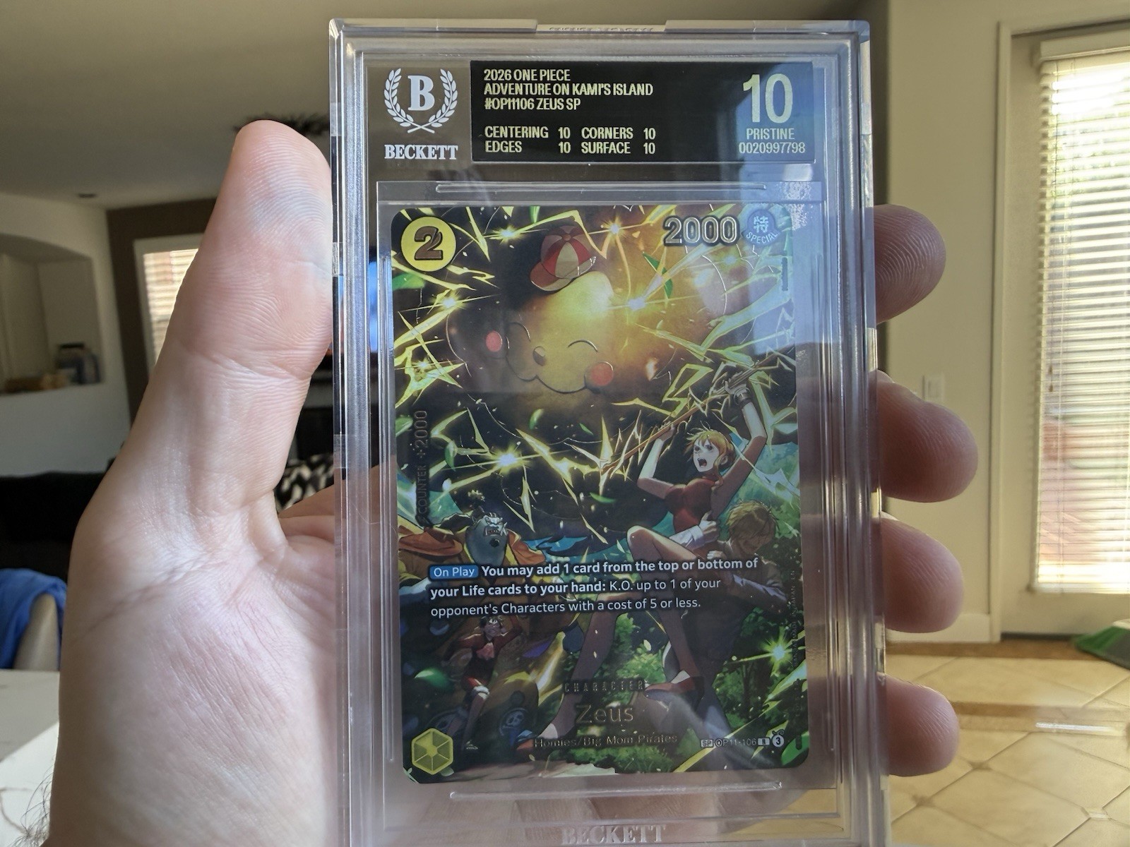 One Piece Zeus Adventure on Kami's Island OP11-106 BGS 10 BLACK LABEL NAMI-CHU!! view 6