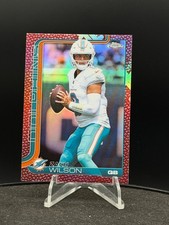 2025-26 Topps Chrome Football LEATHER REFRACTOR #189 Zach Wilson Dolphins NM