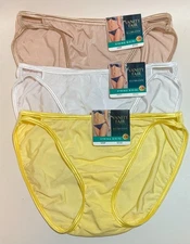 NWT 3 Vanity Fair Illumination String Bikini Panties 18108 Asst. Solids Size 6/M
