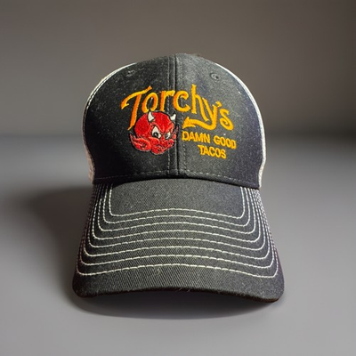 #ad Limited Edition Torchys Tacos ADULT RED DEVIL Logo Cap Black White Embroidered $50.00