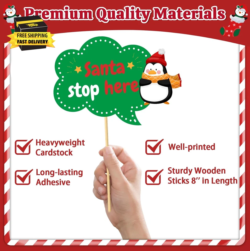 Christmas Photo Booth Props - 36Pcs Christmas Party Decorations Decor & Selfie A - Image 3 of 4