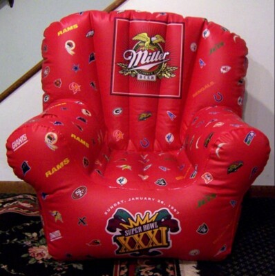 Miller Genuine Super Bowl XXX 30 Inflatable Adult Sz Chair NIB Cowboys Steelers