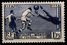 Déstockage : MONDIAL de FOOT Paris 1938, Neuf ** = Cote 35 € / Timbre France 396