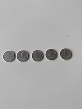 5 x DDR Ein Pfennig Stücke