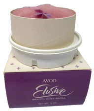 AVON 6 oz Elusive Beauty Dust Powder Refill w Puff VTG NEW SEALED DISCONTINUED