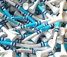 Golf Tees New Wood Bamboo 3 1/4" Truestrike Navy and Blue Striped USA Golf Tees