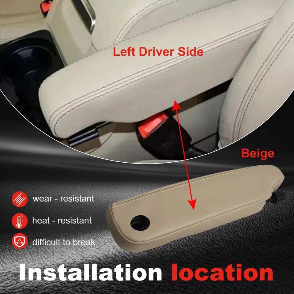 Front Seat Armrest Left Driver Side for Land Rover LR3 2005 LR4 2010-16 Beige - Image 3 of 4