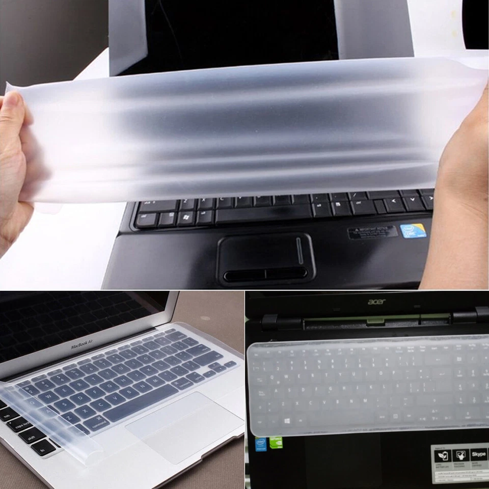 Clear Protector Cover Laptop Soft Silicone Keyboard Skin For 14" 17" Universal  - Image 4 of 4
