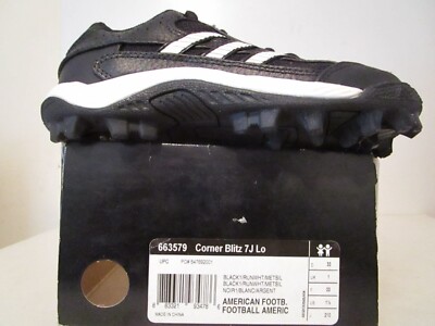Adidas Boys Corner Blitz 7 J Lo Football Cleats Shoe 663579 Black/White Size 1.5
