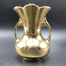 PEARL CHINA CO. Vintage Hard Decorated 22k Gold Plate Vase MADE IN USA Pre Owned