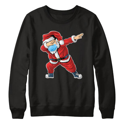 Unisex Lustige Dabbing Santa Maske Ugly Sweater Weihnachten Lockdown 2020 Geschenke Dab
