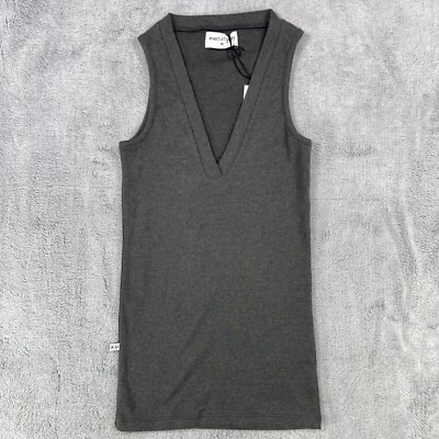 Rivet Utility Kendall Tank Top Women's XS Gray Tight Knit Plunge V-Neck