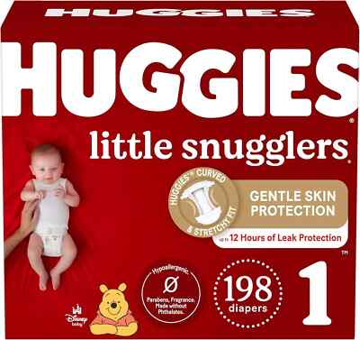 Huggies Size 1 Diapers, Little Snugglers Diapers, Size 1 (8-14 lbs), 198 Ct (6 p