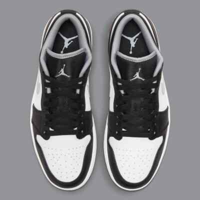 Air Jordan 1 Low Black White Grey Shoe 553558-040 Men Sz 8.5-10 | eBay