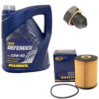 MotoröL ÖLfilter SH427P 10W40 5Liter + ÖLablassschraube FüR Audi Seat VW Polo