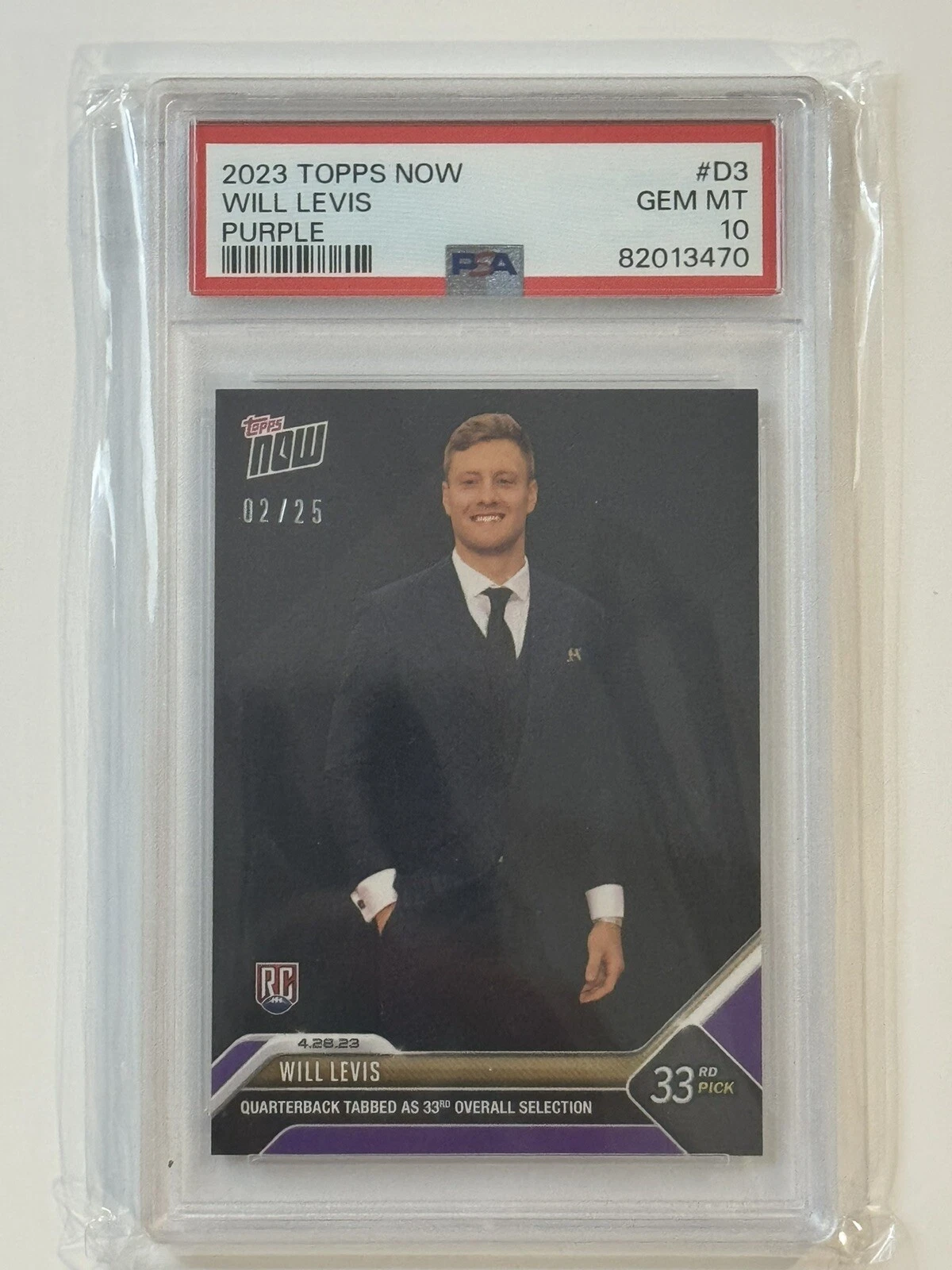 Will Levis Topps Now #D3 Purple