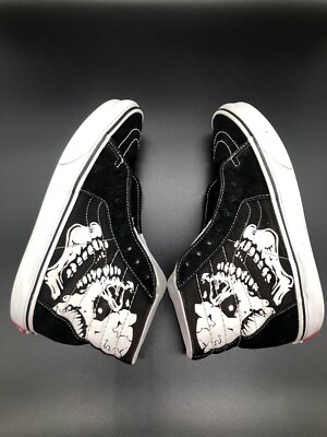 VANS TM BLACK/WHITE GLOW SKULLS SK8-HI SHOES Vans SK8-HI  main image 3