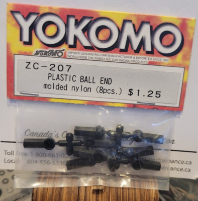 Yokomo ZC-207 Plastic Ball Ends Molded Black (8) YR4/YZ10/870c