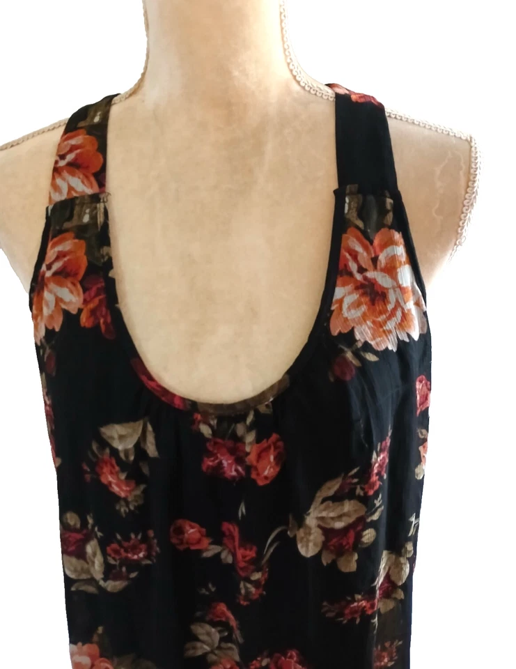 Ambiance вуаль роза цветочный racerback верхний размер L с подкладкой сексуальный женский - Изображение 4 из 4