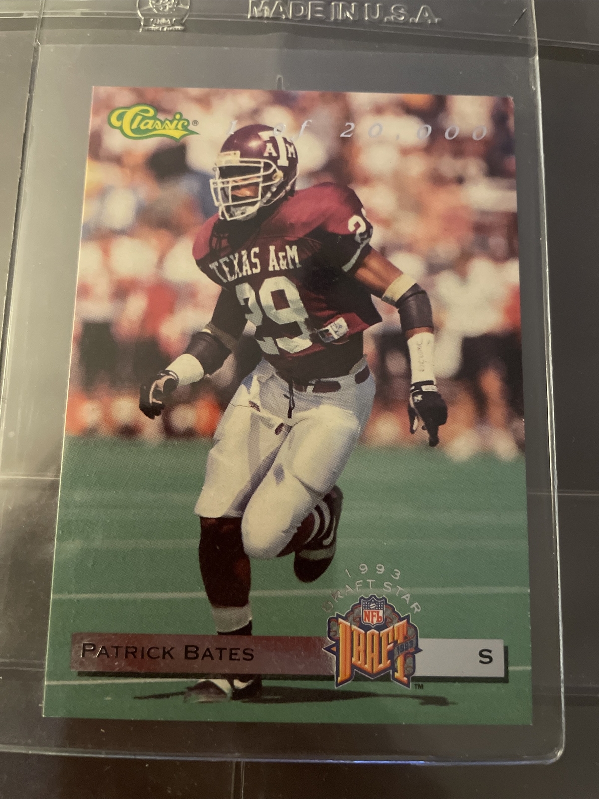 🏈 1993 Classic Draft Stars Patrick Bates #DS9 Los Angeles Raiders Football Card
