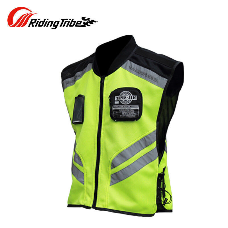 Men Hi-Vis Reflective Motorcycle Vest Motorbike Waistcoat Commuter Bright  Jacket