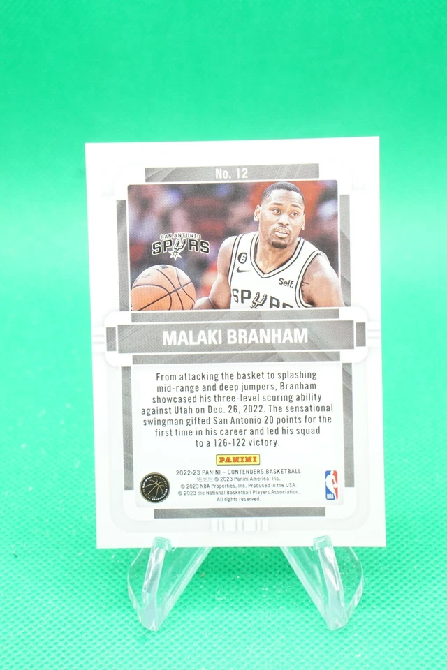 (2 Cards) 2022-23 Contenders Rookie of the Year Contenders 12 Malaki Branham AS1 - Image 2 of 4