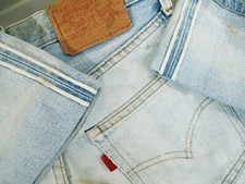 HOT VTG 80s USA LEVI'S 501 SELVEDGE BUTTON 6 LIGHT Denim Jeans 28x29 Fit 25x29