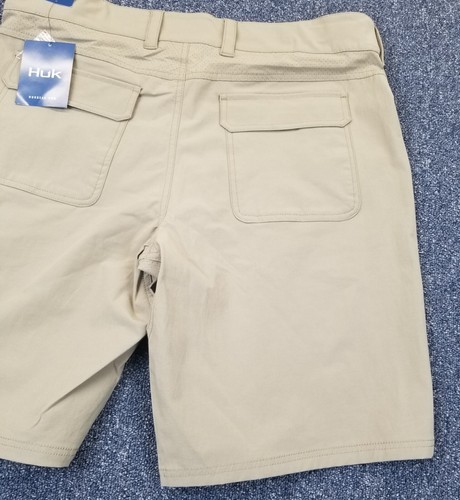 HUK Shorts Men's XL Performance Fishing Beige Utility Pockets Outdoor Casual - Picture 8 of 17