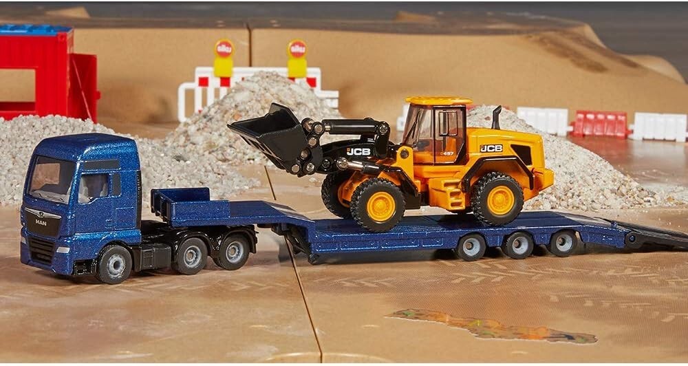 Siku Super 1790 1:87 MAN TGX Truck with Low Loader and JCB Wheel