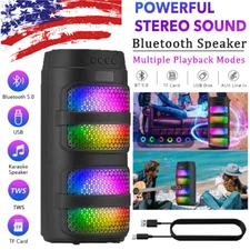 Dual 4" 3000W Portable Bass Heavy Bass Bluetooth Speakers Stereo Party TWS Sound