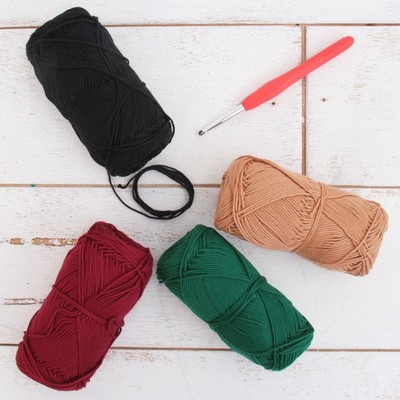 Threadart Crochet 100% Cotton Yarn Set | Jewel Tone Colors #2 Yarn 165 yd skeins